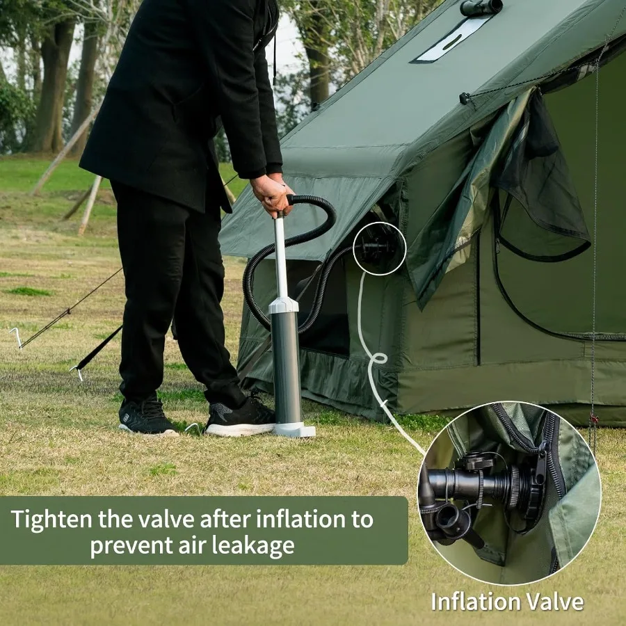 خيمة تخييم قابلة للنفخ مع مضخة يدوية مقاومة للماء في الهواء الطلق تفجير خيمة 28 شخص الثور 4 الموسم Glamping خيمة الهواء المقصورة البيت مع #2