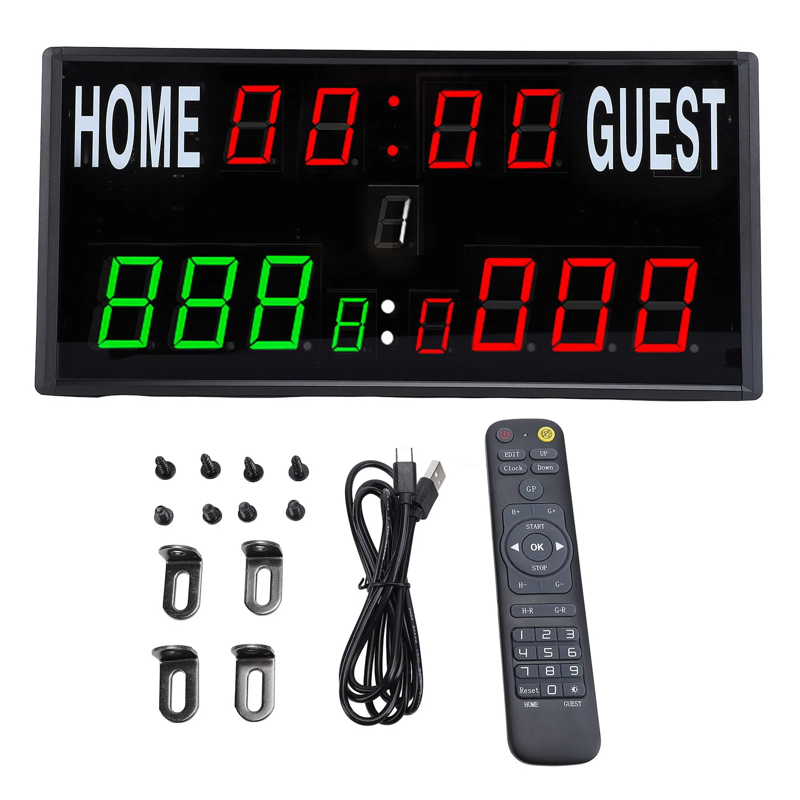 Electronic LED Scoreboard Multifunctional Countdown Match Time Display Electronic Scoreboard Remote Control for Competitions