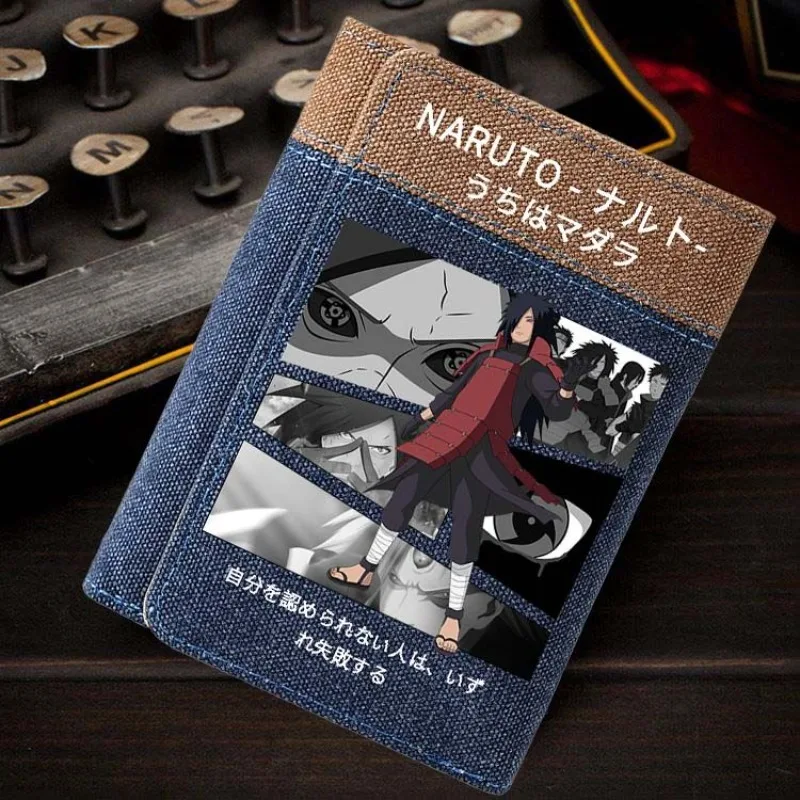 Naruto Uchiha Madara Ferret Cartoon Animation Creative Short Wallet Fashion Portable Multifunctional Foldable Wallet Card Holder