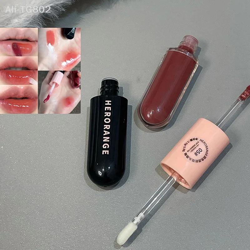 HERORANGE Double-Ended Lip Glaze Velvet Matte Waterproof Sweat-Proof Two-Color Water-Gloss Mirror Texture Lipstick