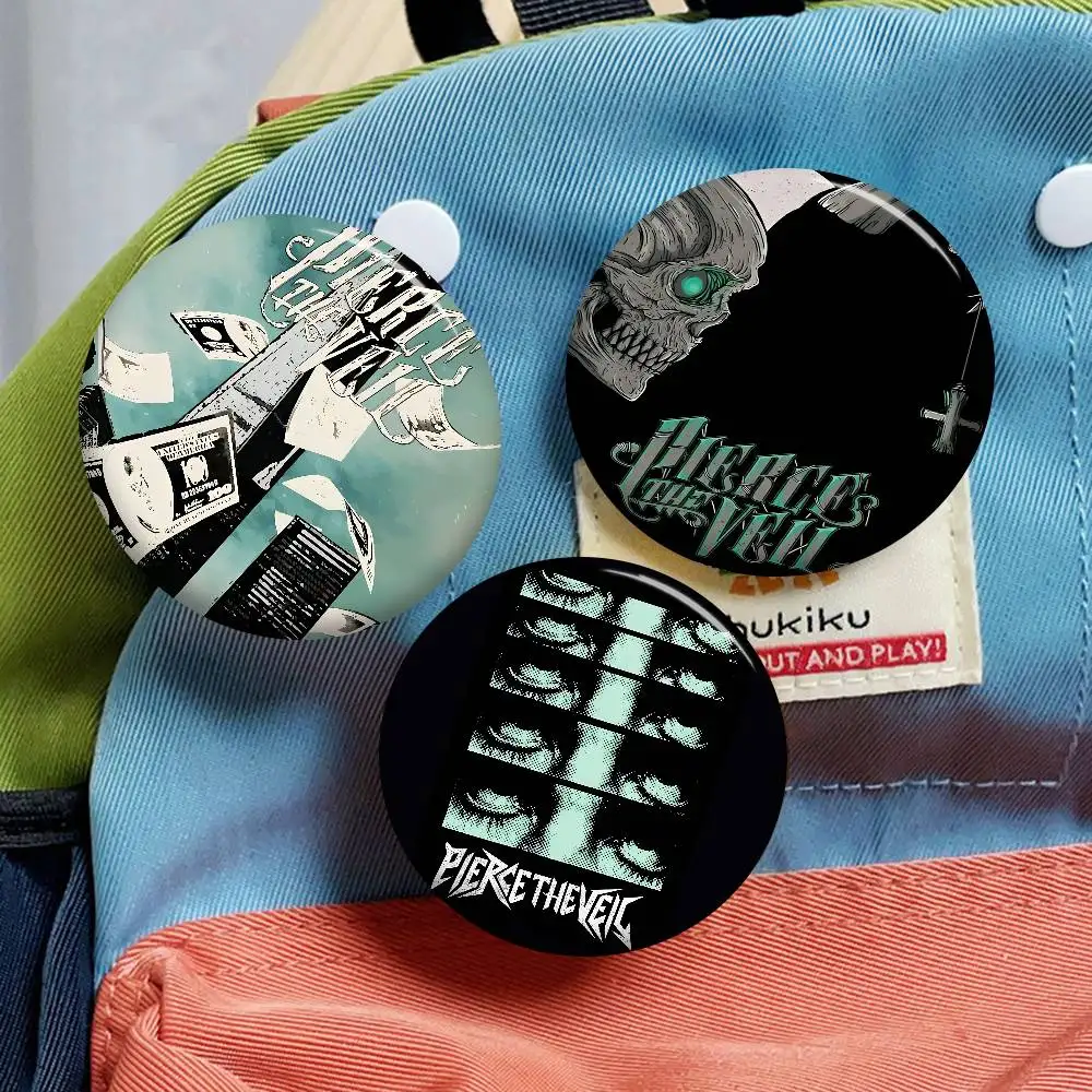 Rock Band P-Pierce T-The V-Veil Creative Tinplate Soft Button Pins Animal Icon Brooch Lapel Backpack Badge Accessories Pin