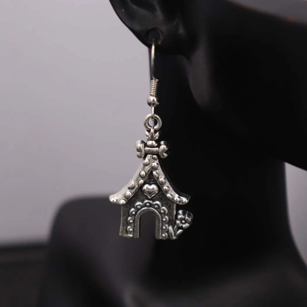 New style fashionable alloy Christmas house pendant earrings for women - versatile Christmas house ear accessories for all occas