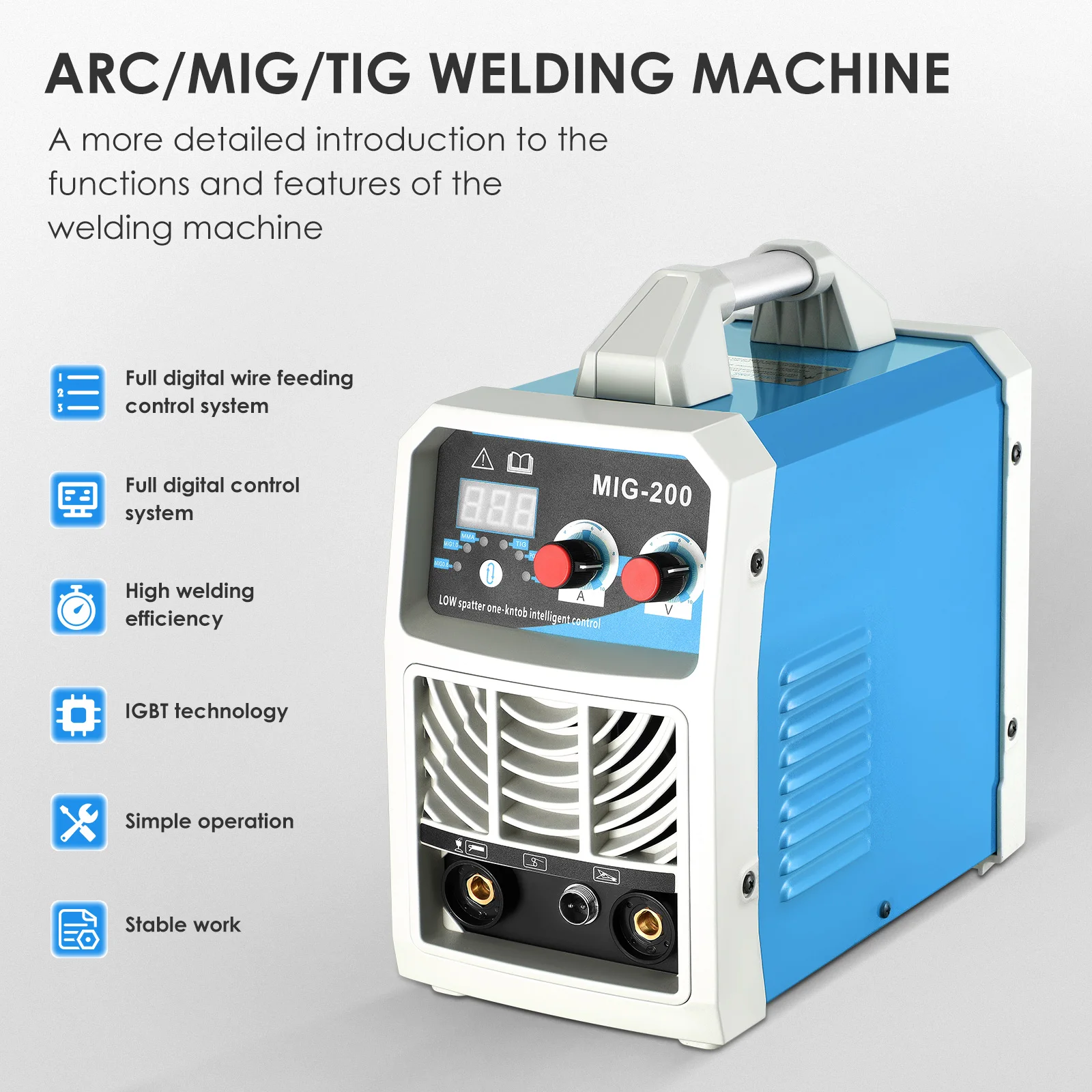 Digital 3 in 1 ARC/MIG/TIG Welding Machine IGBT Inverter Welding Machine Gas No-gas MIG Welder Soldering Metal Iron Pipeline