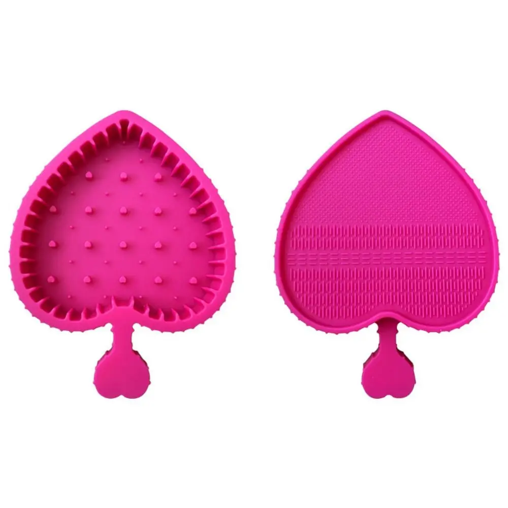 Powder Puff Cleaning Makeup Brush Cleaner Silicone Soft Cosmetic Brush Cleaning Mat Love Shaped Brush Cleaning Tool Washing Pad