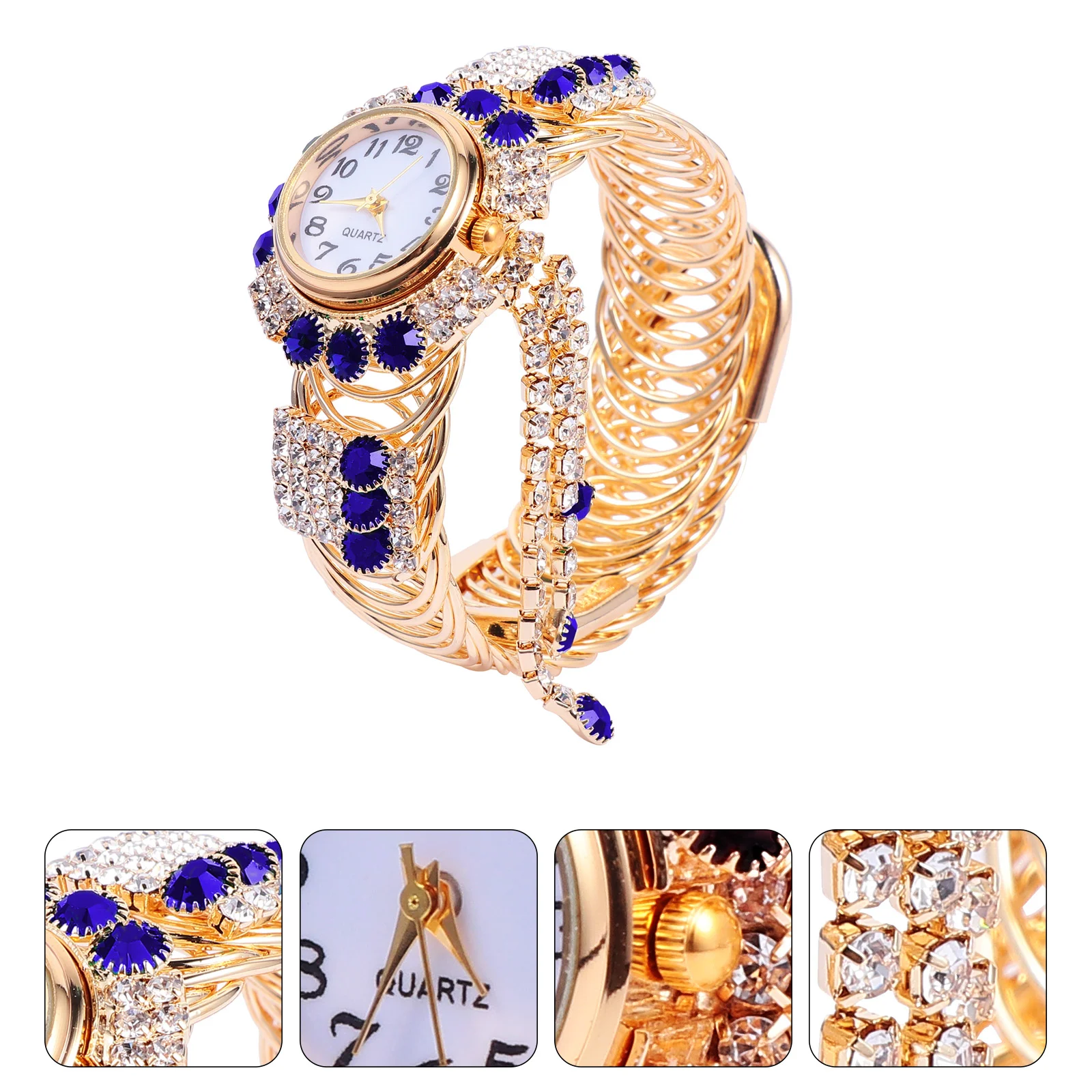 

Women's Bangle Watch Gold Ladies Watches Analog Quartz Watch Bling Women's Dress Watches Rhinestones Elegant Bracelet Watches