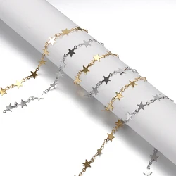 1meter Stainless Steel Star Chain Gold Color Chains For DIY Jewelry Making