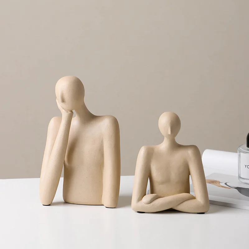 Kunstharz-Handwerk Abstrakte Figuren-Ornamente Halblängen-Statue Skulptur Kunst Dekorative Figuren Wohnungsdekoration Accessoires