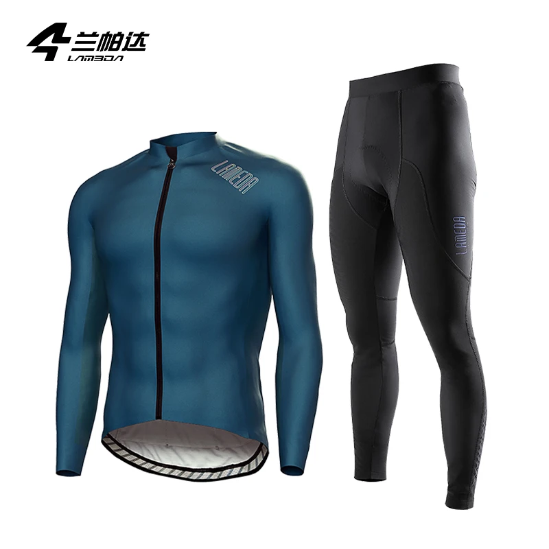 

Lameda Men's Windproof Fleece Cycling Jacket, Elastic Interface Cycling Suit, Autumn/winter Cold-weather Men's Set