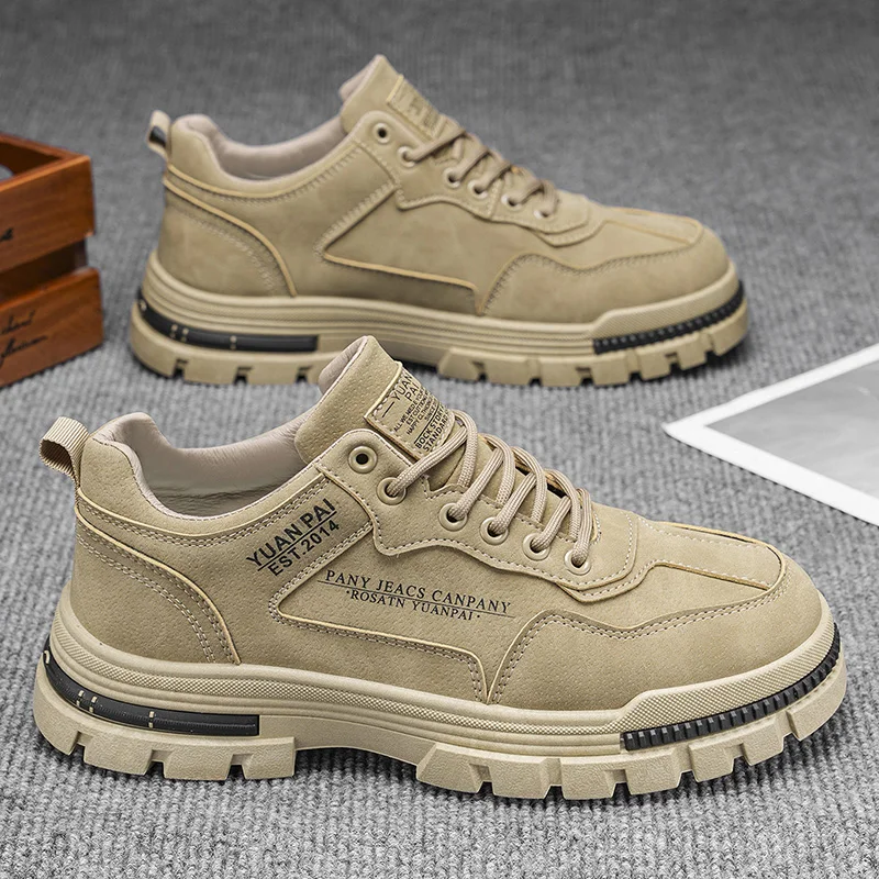 Low-Top Men's Platform Sports Outdoor Traditional Footwear - Lace-Up Stylish Trendy Street Hiking Skate Shoes