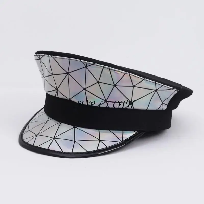 Teens Silver Color Hat Outdoor Carnival Sailor Hat Hat for Women Outside Sunproof Hair Accessories Y1AC