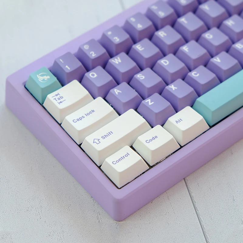 129 Tombol Magnolia Keycaps Pewarna Sublimasi Profil Ceri Mekanik Keyboard PBT Keycaps dengan 1, 75u 2U Shift untuk MX Switch