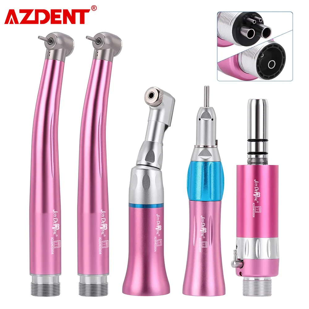 Dental High and Low Speed Handpiece Kit Push Button Contra Angle Single Water Spray Air Motor High Speed Handpiece Set