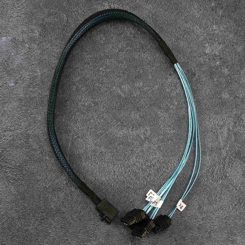 MINI SAS ภายในไปยังสาย SATA SFF-8643สำหรับตัวควบคุม RAID ฮาร์ดไดรฟ์