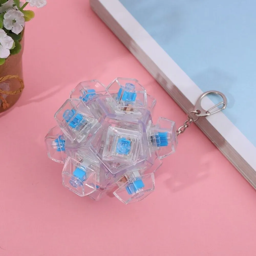 With LED Light Keyboard Ball 12 Key Clickable Button Keyboard Key Creative Spherical Shape Mechanical Switch Clicker