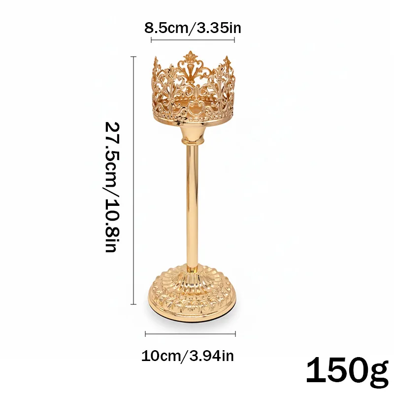 For Wedding For Christmas Crown Candle Holders Secure Base Candle Holder Set Candle Holder Electroplated Finish