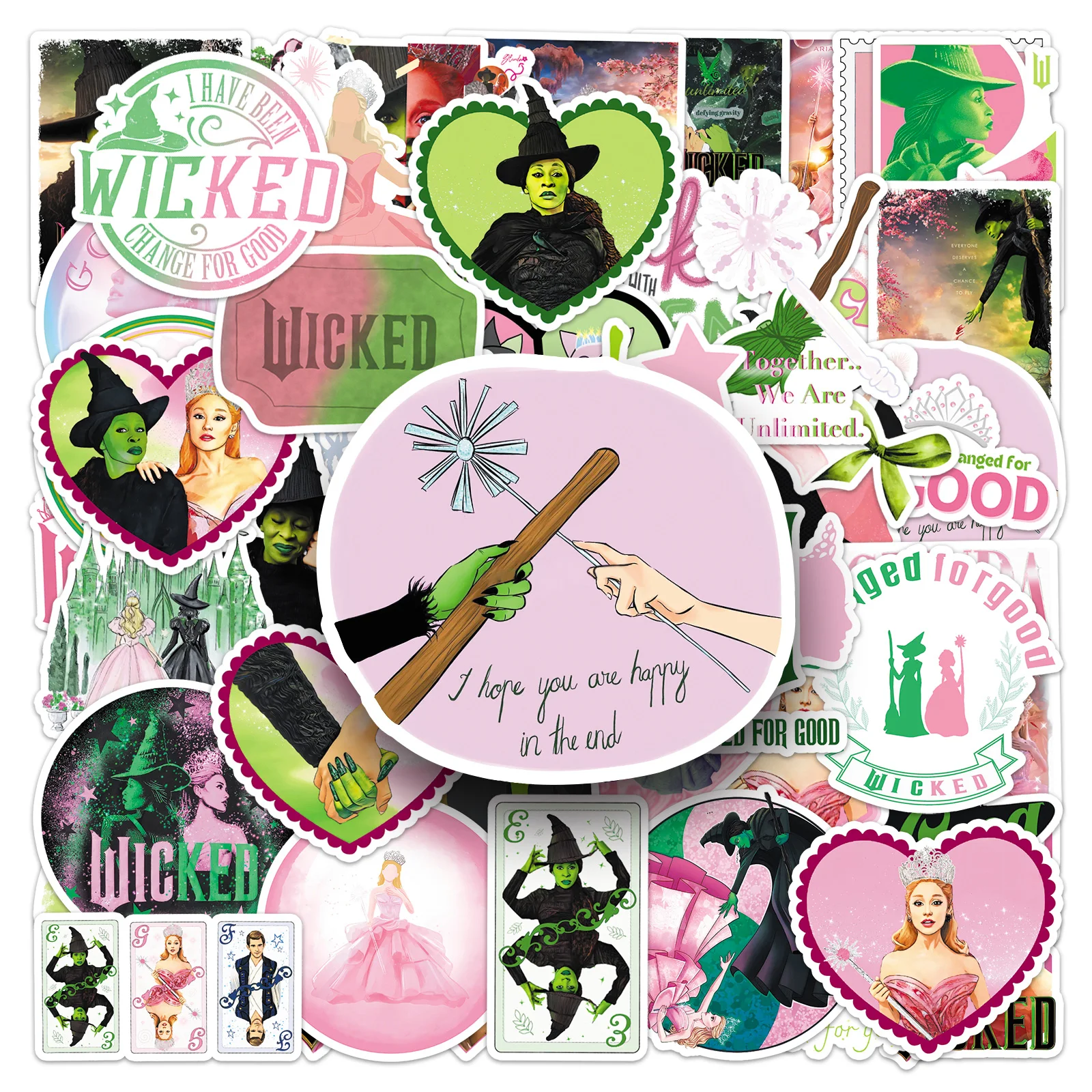 50 قطعة من سلسلة Bad Witch الكرتونية اللطيفة المقاومة للماء للتزلج على الجليد ملصق منزلي عتيق