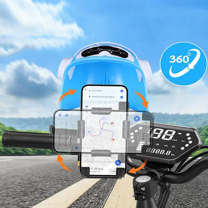 1pc Small Helmet Rider Motorcycle Mobile Phone Holder Electric Bicycle Waterproof Sunshade Navigation