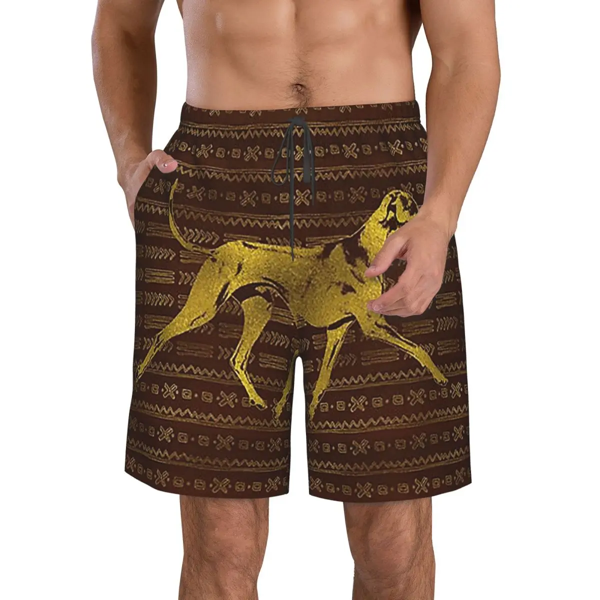 

Greyhound Whippet Sighthound Dog Azawakh On African Trunks Beach Board Shorts Casual Quick Dry Swimming Summer Men Pants