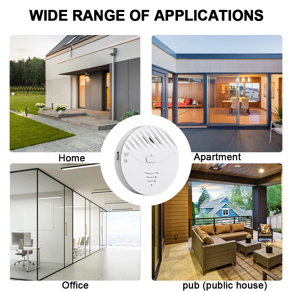 WiFi Trillingssensor Deur Raam Alarm met Luid 130dB Alarm Home Security Alarm Inbraakalarm voor Home Security Kinderveiligheid