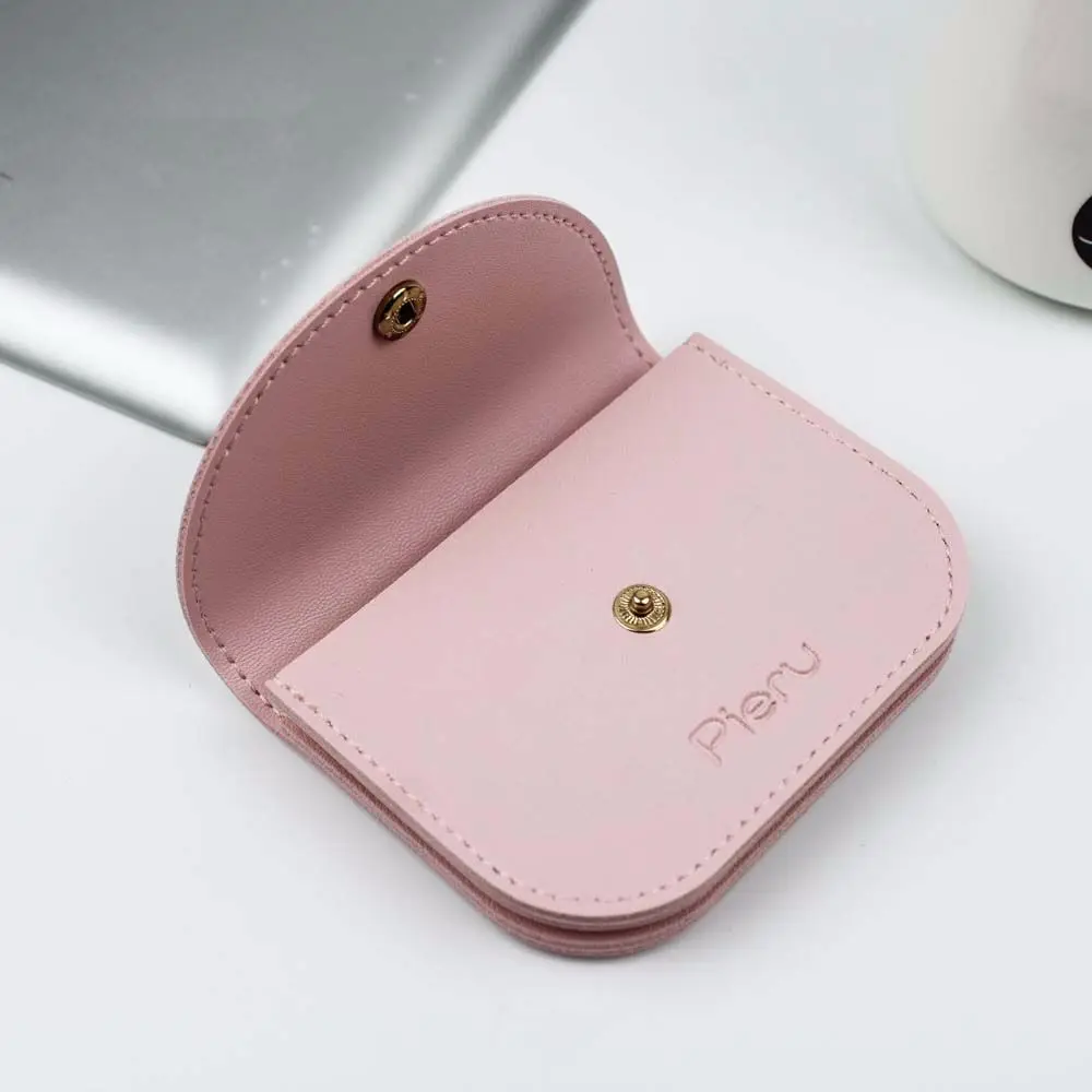 Women Men Travel Macaron Color Small Lipstick Pouch Jewelry Organizer Leather Coin Purse Earphone Holder Mini Wallet Key Bag