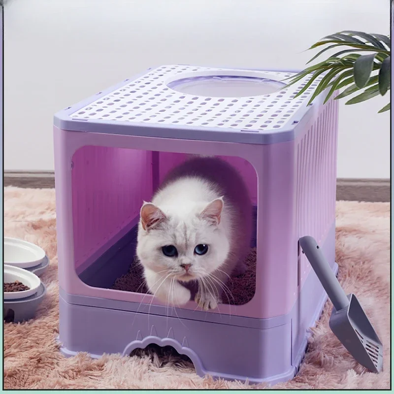 High Value Cat Litter Box Thickened Material Toilet with Falling Sand Pedal Convenient Drawer Sandbox for Cats