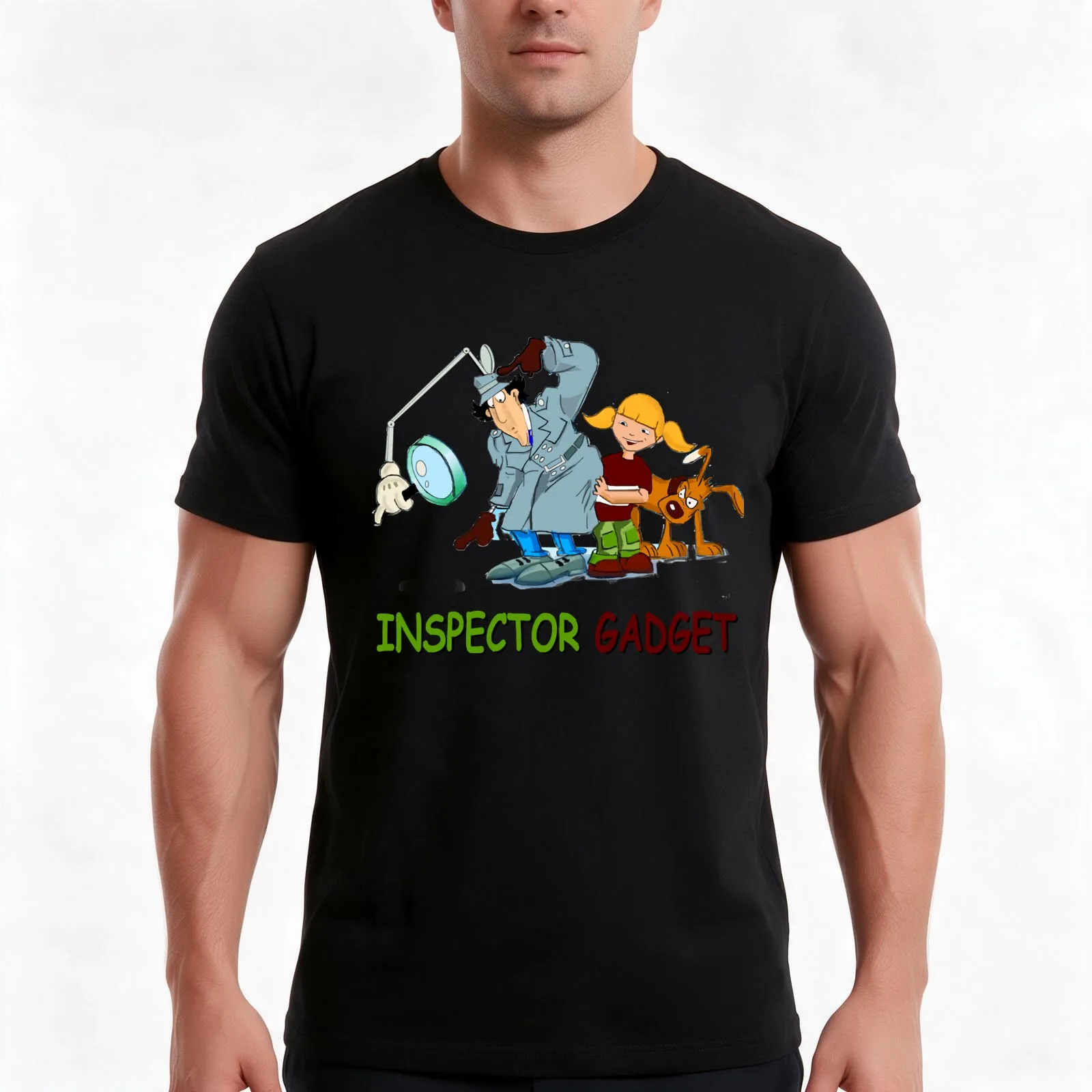 Music Vintage Retro Inspector Gadget Halloween T-Shirt, Summer Casual Cotton Tee, Oversized Streetwear Tops, Unisex Men Women