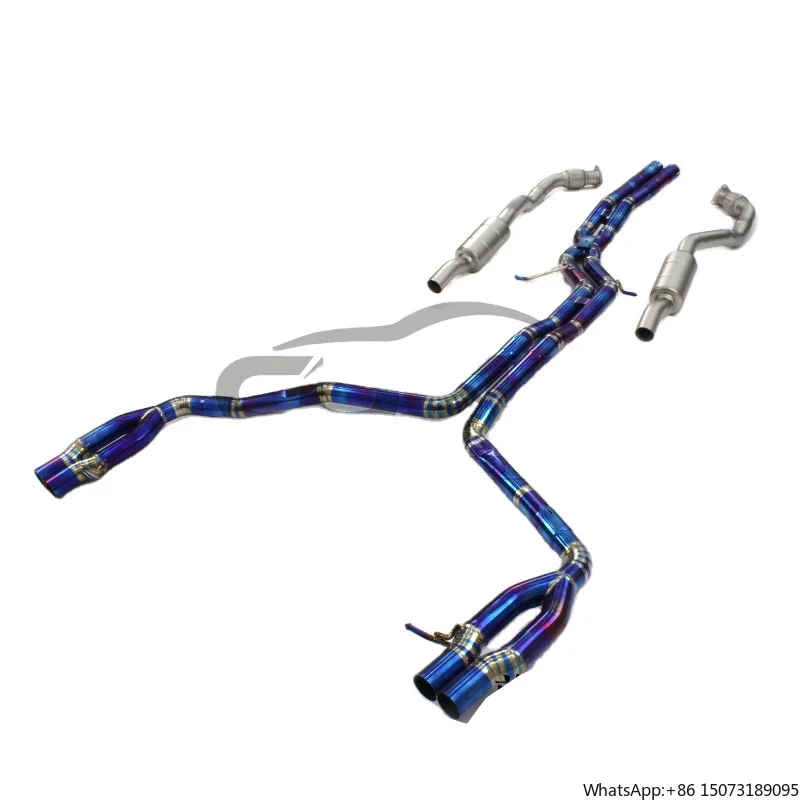 

JYDCatback Exhaust Downpipe for S6/S7 C7 4.0T 2013-2018 High Performance Titanium Alloy Exhaust Flow Though Exhaust System