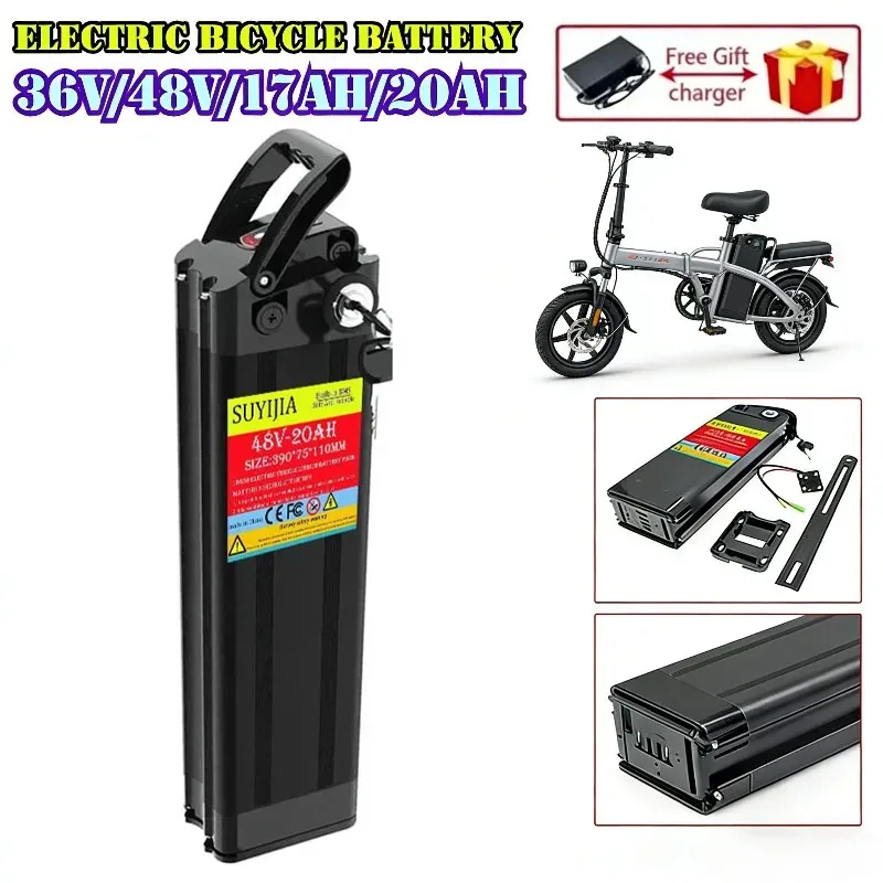 

36V/48V Lithium Battery Pack 18650 High Power and High Capacity 20Ah Suitable for Silverbait 250W-750W Bafang Motor Kit
