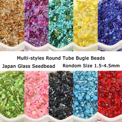 1.5-4.5mm Japanese Glass Seedbeads Random Round Bugle Tube Loose Seed Beads for DIY Needlework Jewelry Making Bracelets Necklace