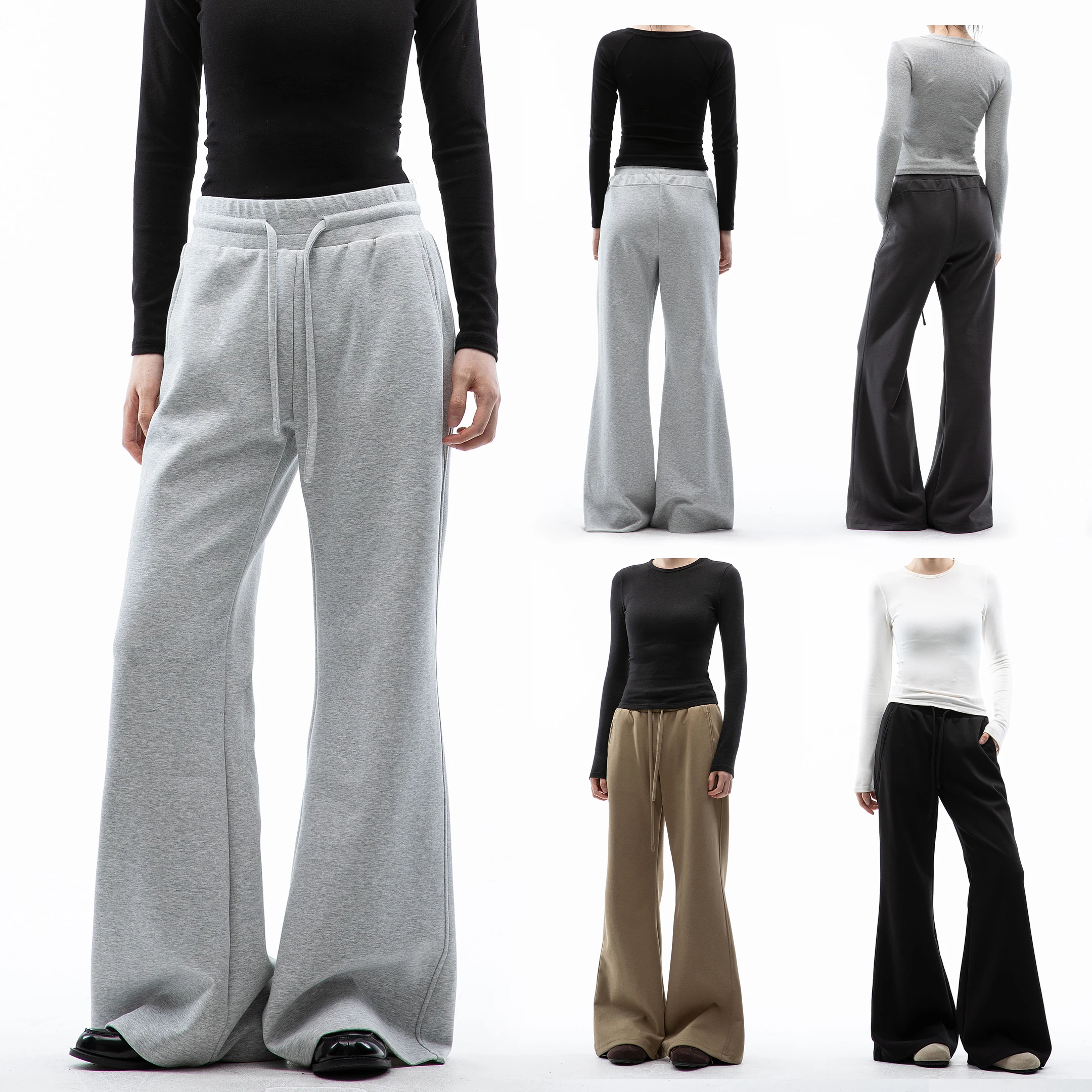 Low Waist American Style Hot Girl Casual Pants Women's Spring Autumn Yoga Pants Slimming Flared Sports Trousers