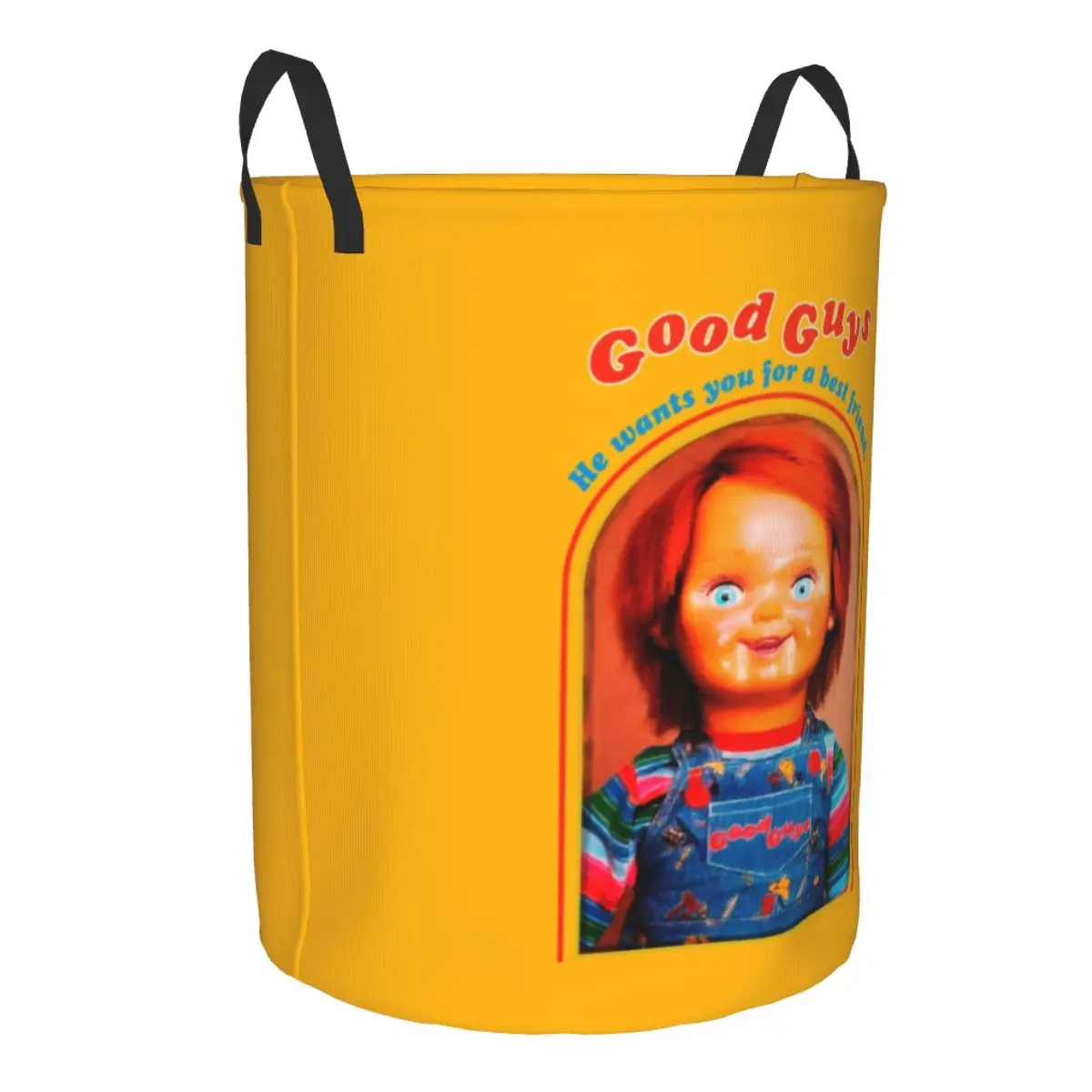 Custom Chucky Retro Movies Laundry Basket Foldable Good Guys Child\'s Play Clothes Toy Hamper Storage Bin for Kids Nursery