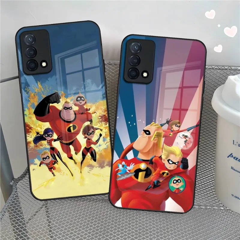 Incredibles 2 Phone Case For Oppo A95 A94 A93 A92 A55 A54 A15 K9 K7 Reno 7 6 5 4 Find X5 X3 X2 Toughened Glass