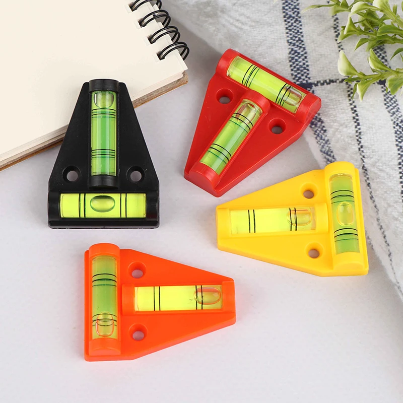 2Pcs Mini T Type Spirit Level Measurement Instrument Triangular Level T-type Spirit Bubble Shell Plastic Measuring Tools