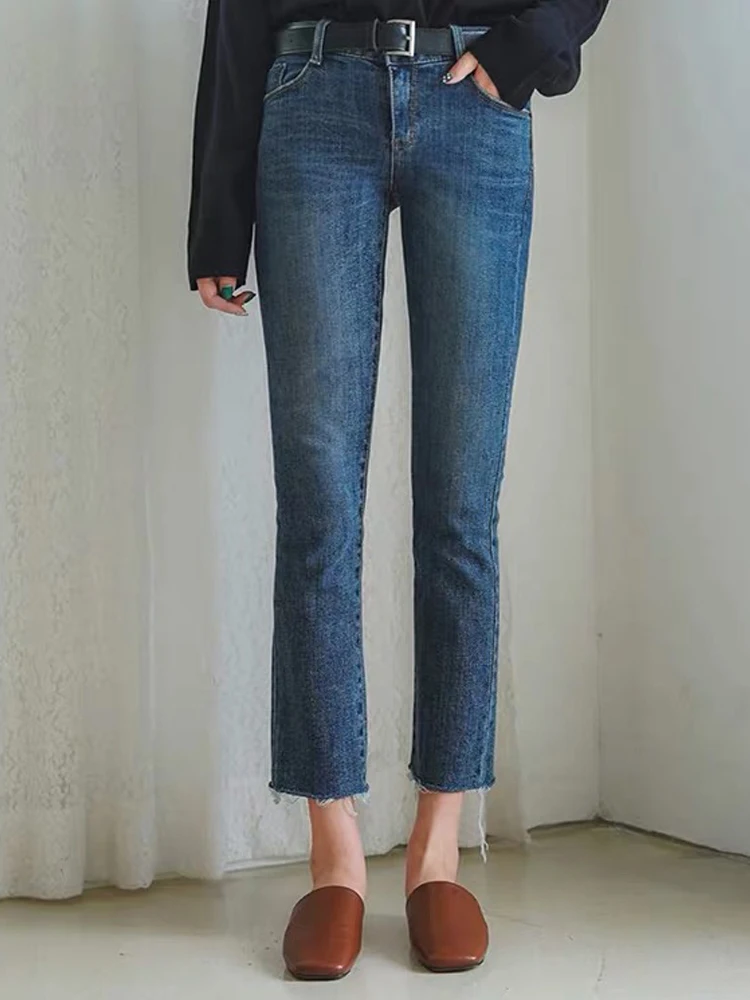 Jean Bleu Clair à Jambes Droites pour Femme, Pantalon Chic en Denim, Style Boyfriend, Cargo, artificiel astique, Streetwear, à la Mode, Nouvelle Collection 2023