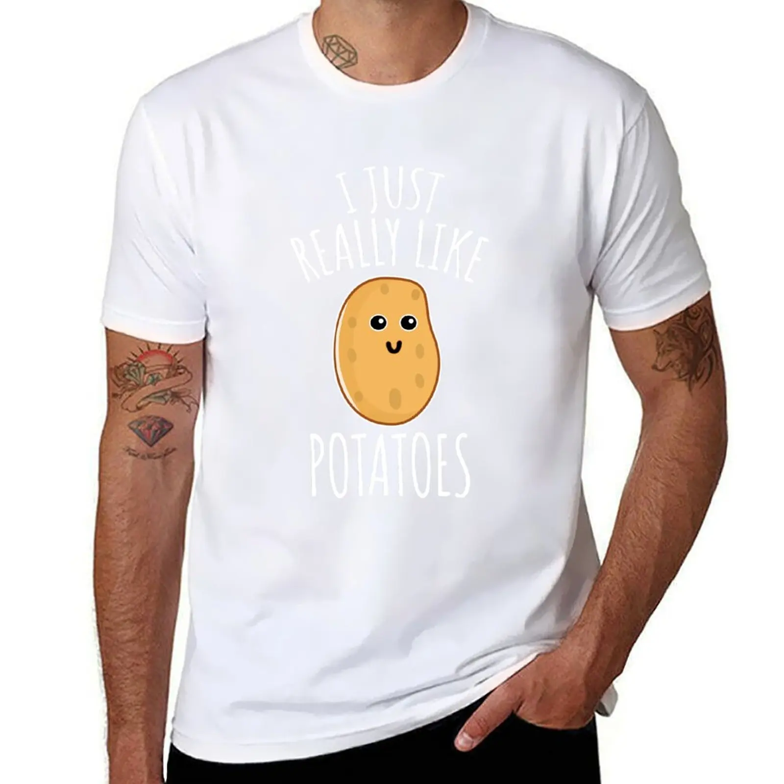 

I Just Really Like Potatoes - Funny Potato gift T-Shirt t shirts for man graphic vintage T-Shirt