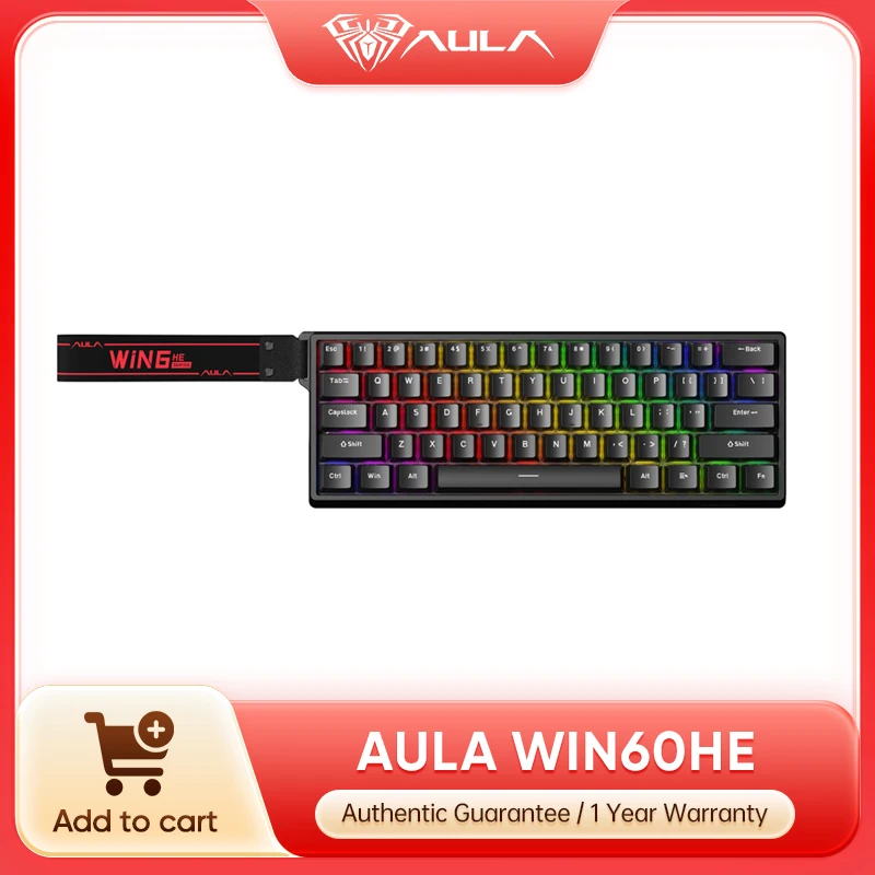 

Aula Win60He Magnetic Switch Keyboard Wired Win 60 HE Mechanical Keyboard Esports Gamer Win68 Keyboards Custom Win60 He Gifts