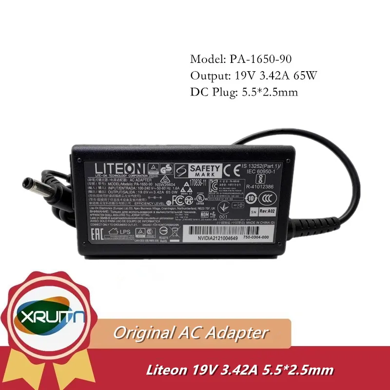 

Genuine LITEON PA-1650-90 19V 3.42A 65W PA-1650-91 AC Adapter Charger For ASUS TOSHIBA Satellite INTEL NUC Laptop Power Supply