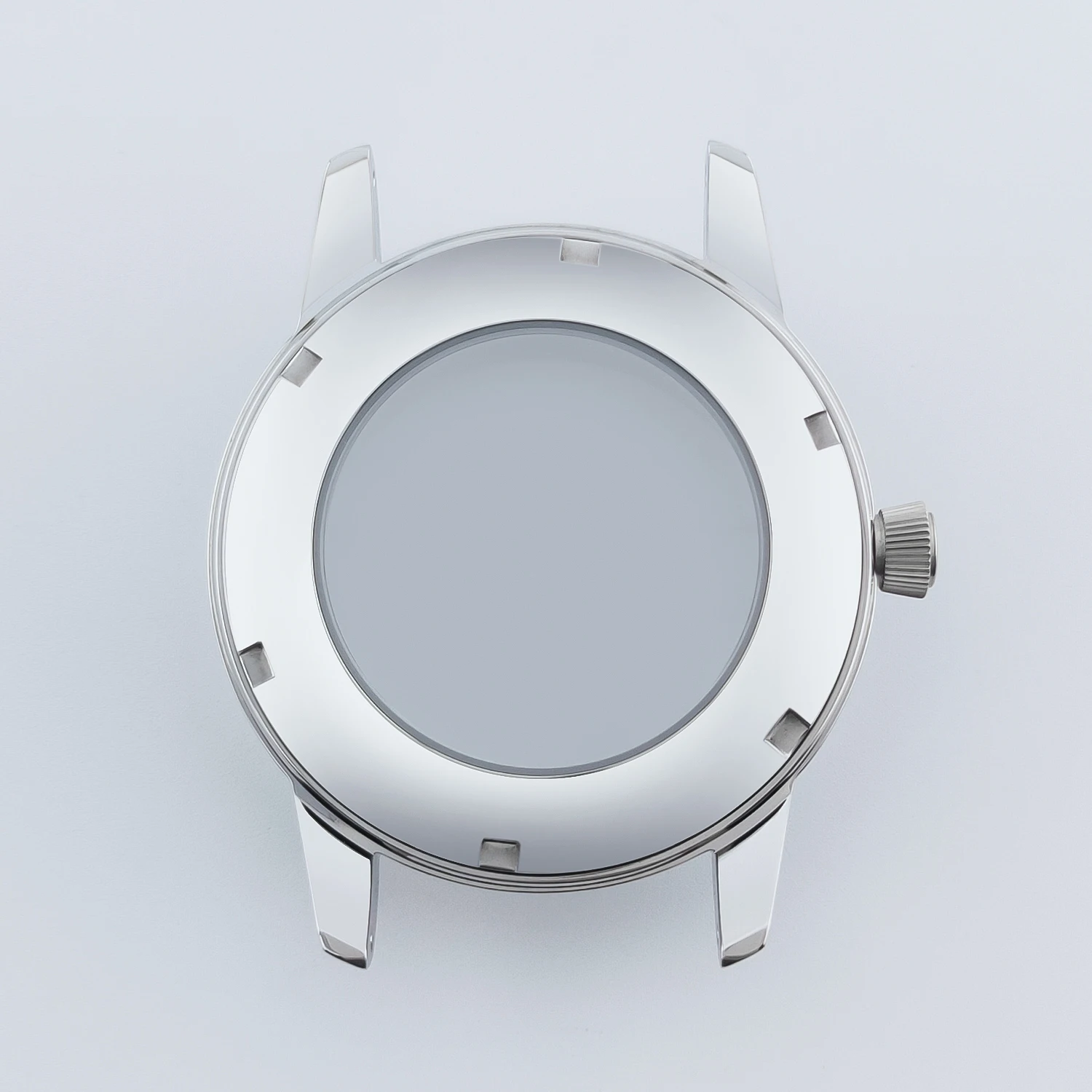 40 مللي متر ساعة كوكتيل تناسب NH38 NH35 الحركة التلقائية قوس الزجاج الشفاف الغطاء الخلفي الصلب الفضة دعوى 35 مللي متر الهاتفي