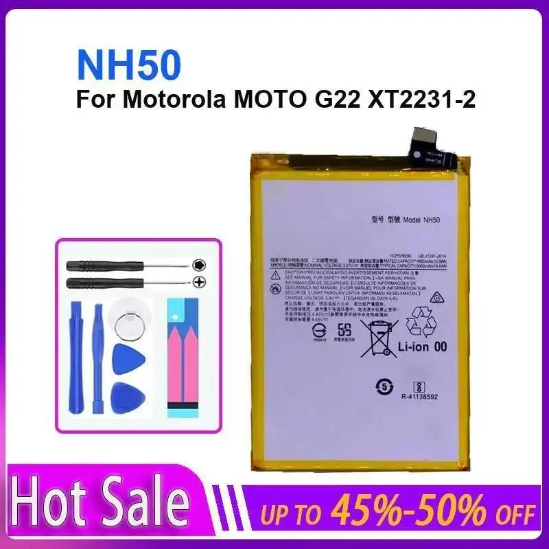 NH50 5000Mah مصدر طاقة مستقر لبطارية الهاتف المحمول Motorola Moto G22 XT2231-2