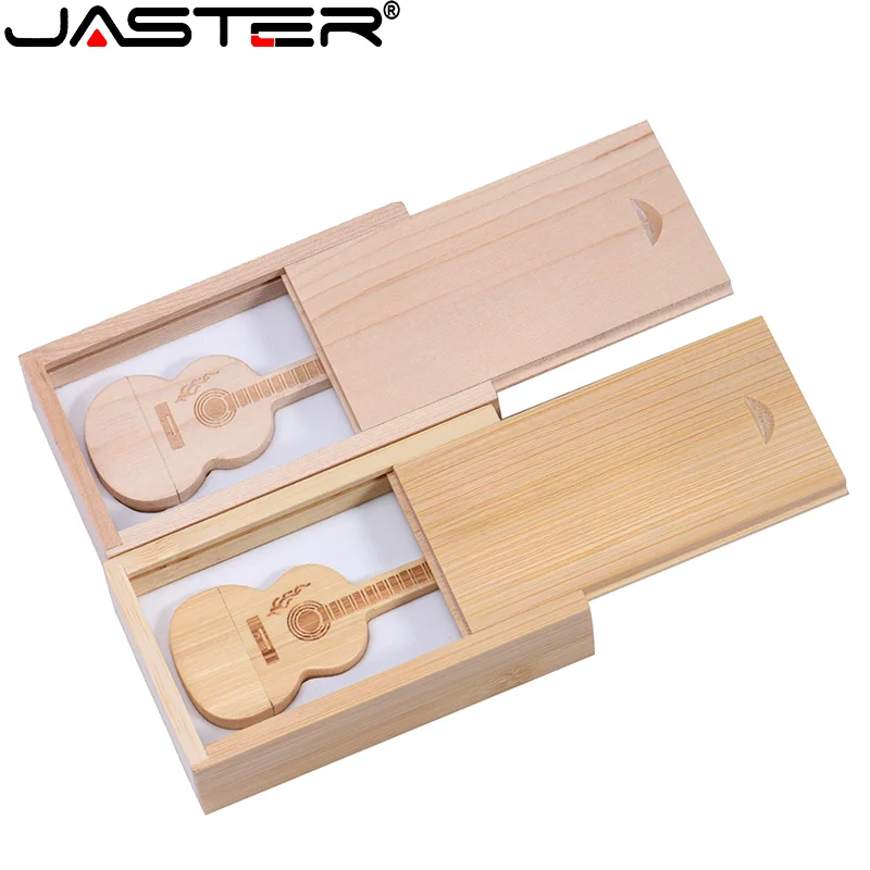 

JASTER деревянная гитара USB 2,0 флэш-накопитель 128 ГБ ручка 64 ГБ деревянная коробка флэш-накопитель музыка творческая свадебная фотография подарок