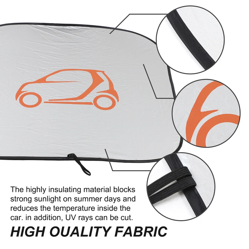 Memory Wire Wind‑Sun Sunshade 1PCS For Mercedes‑Benz Smart 451/453 2‑Door 2009‑2020 Roof Sun Visor Accessories