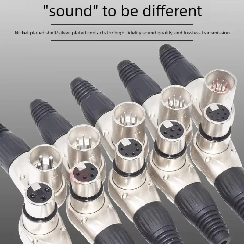 1PCS   High Quality L-shaped Male Elbow 90 Degree Microphone XLR Three-core XLR Light Karnon Head Nickel Plated Counterbalance