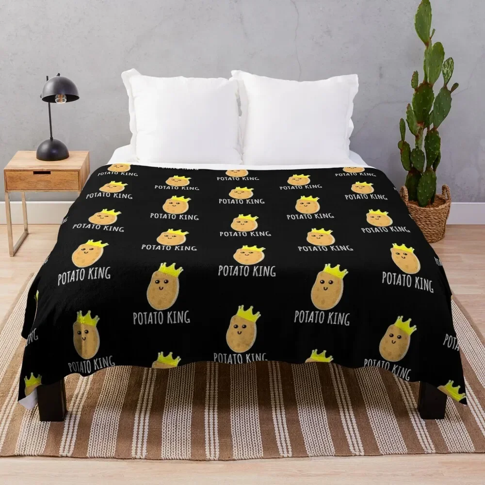 

Potato King - Funny Potato gift Throw Blanket Shaggy Decoratives Soft Plush Plaid Blankets