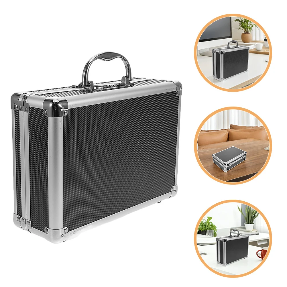 

Aluminum Storage Case Handheld Design Spacious Multipurpose Tool Organizer for Home Office Travel Mini Tool Box