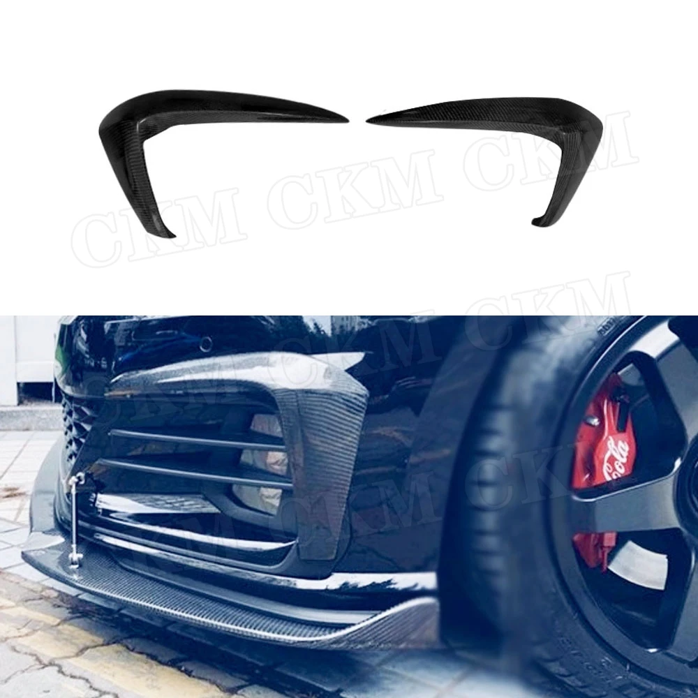 

Carbon Fiber Front Bumper Lip Splitters For Volkswagen VW Golf 7.5 GTI 2018 2019 Forged Carbon Fiber Foglamp Trim Splitters