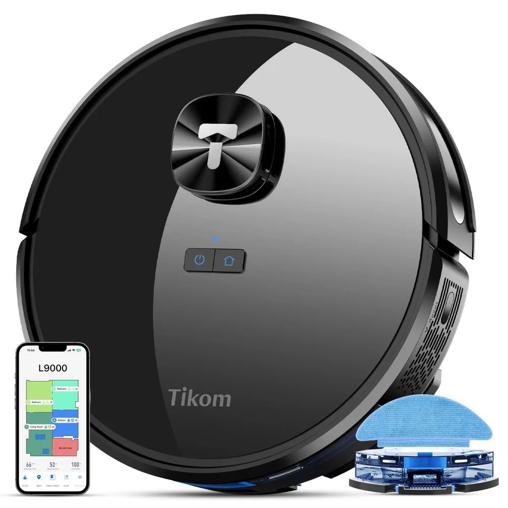 

L9000 Robot Vacuum and Mop Combo, LiDAR Navigation, 4000Pa Robotic Vacuum Cleaner, Up to 150Mins, Smart Mapping, 14 No-go Zones