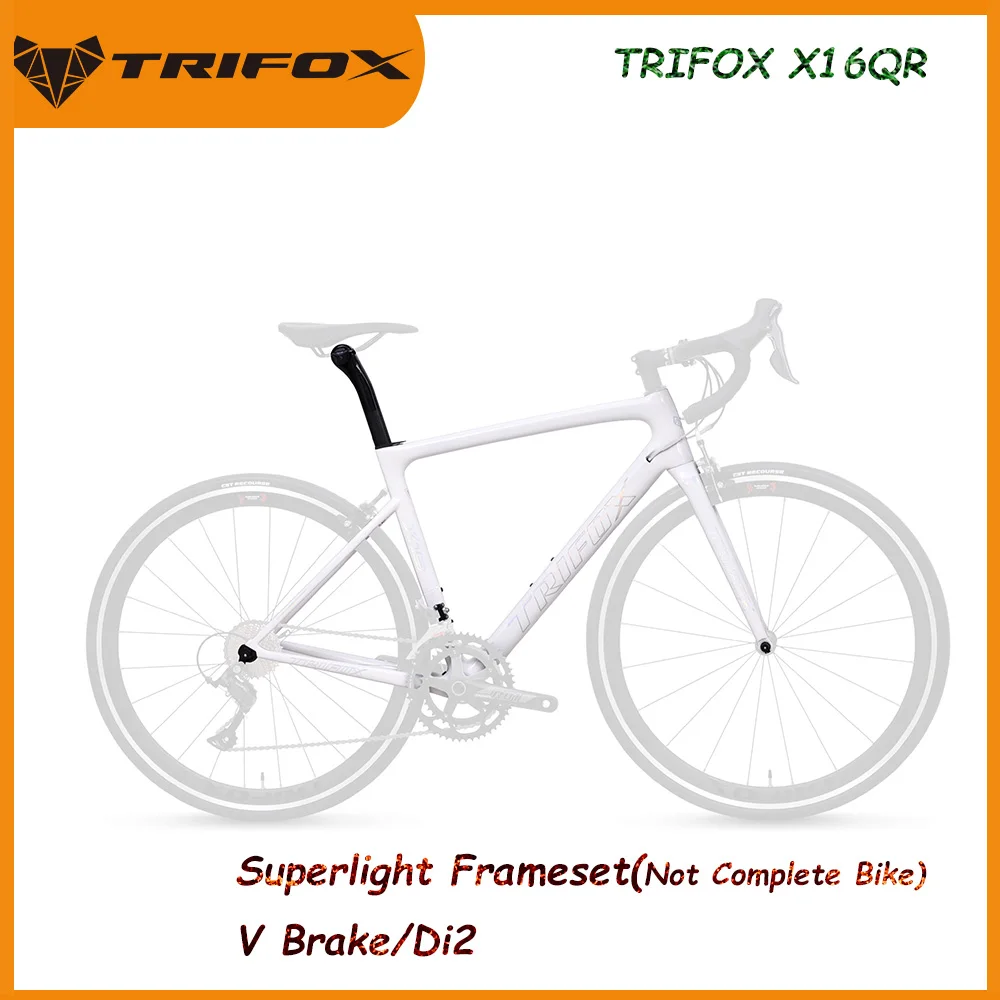 TRIFOX Official Carbon Fiber Bike Frame Ultralight Quick Release BB68 DI2 700C Road Racing Bicycle Frameset X16QR