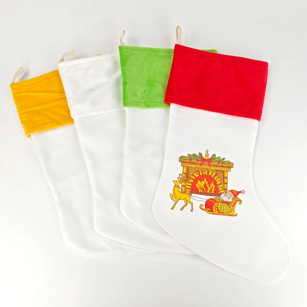 10pcs/lot Blank Sublimation Christmas Colorful Sock Decorations INK Print DIY Gifts Heat Press Printing Materials