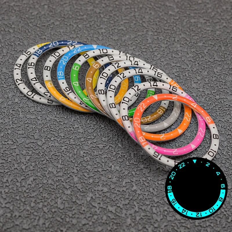 Mod 38mm SKX007 inserto lunetta in resina C3 verde luminoso adatto a Seiko SKX007 SKX009 SRPD cassa dell'orologio NH35 NH36 movimento parte dell'orologio