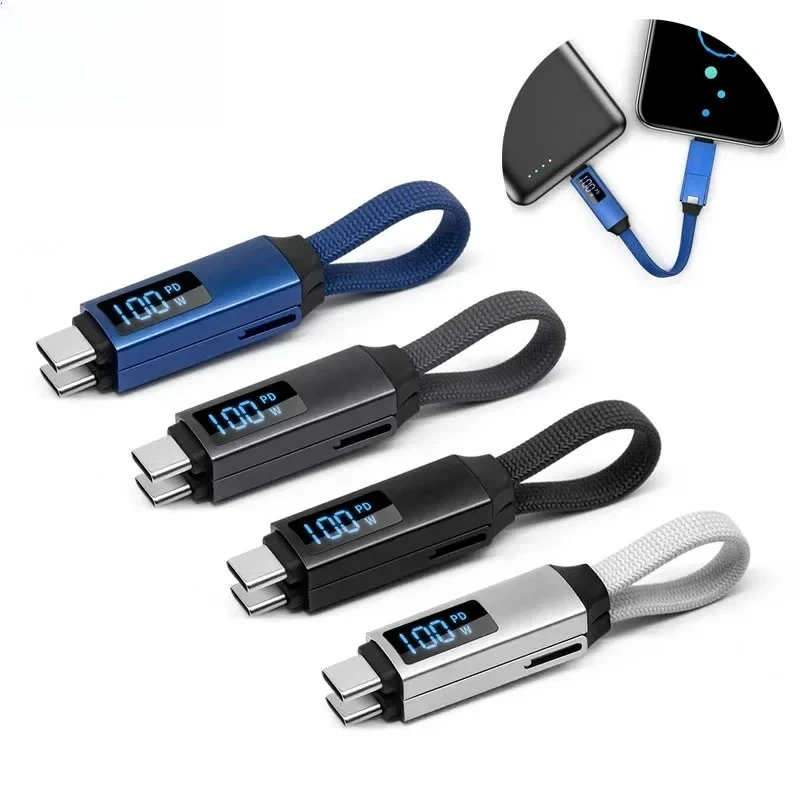 

Кабель для быстрой зарядки Youpin PD 100W USB Type-C на брелоке для Huawei, Samsung, MacBook, короткий шнур QC3.0